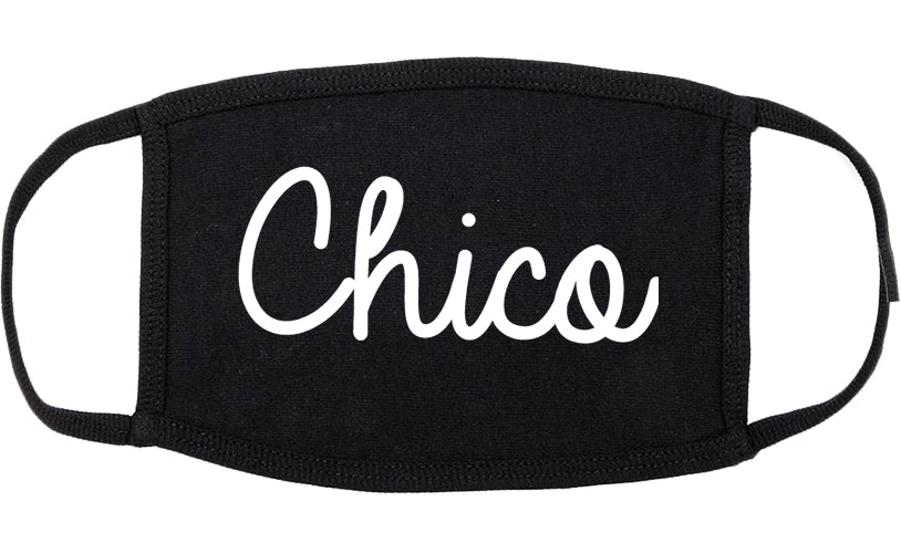 Chico California CA Script Cotton Face Mask Black