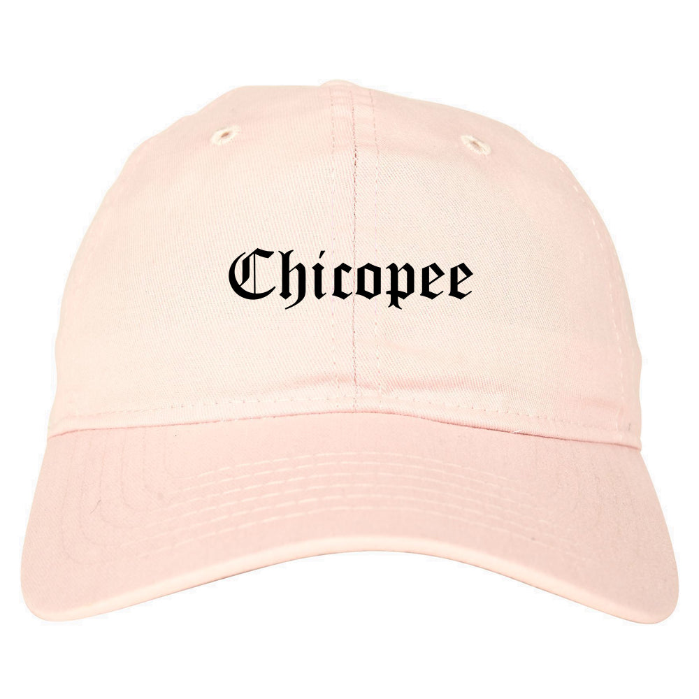 Chicopee Massachusetts MA Old English Mens Dad Hat Baseball Cap Pink