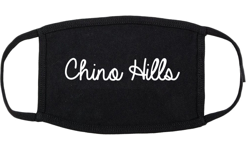 Chino Hills California CA Script Cotton Face Mask Black