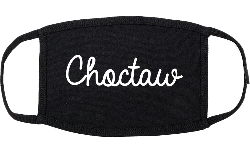 Choctaw Oklahoma OK Script Cotton Face Mask Black