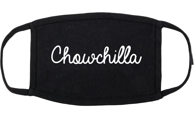 Chowchilla California CA Script Cotton Face Mask Black
