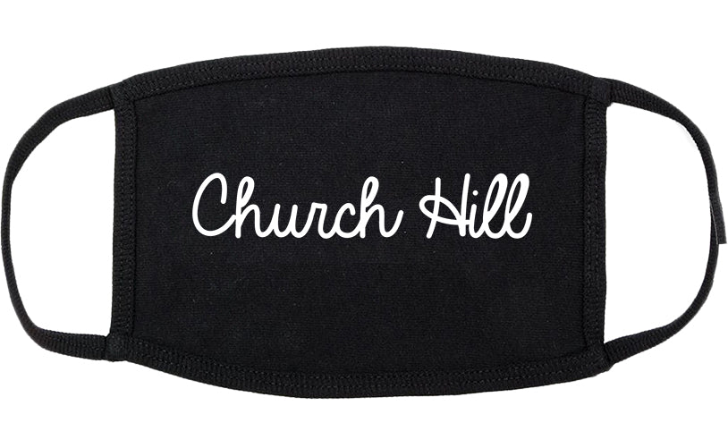 Church Hill Tennessee TN Script Cotton Face Mask Black