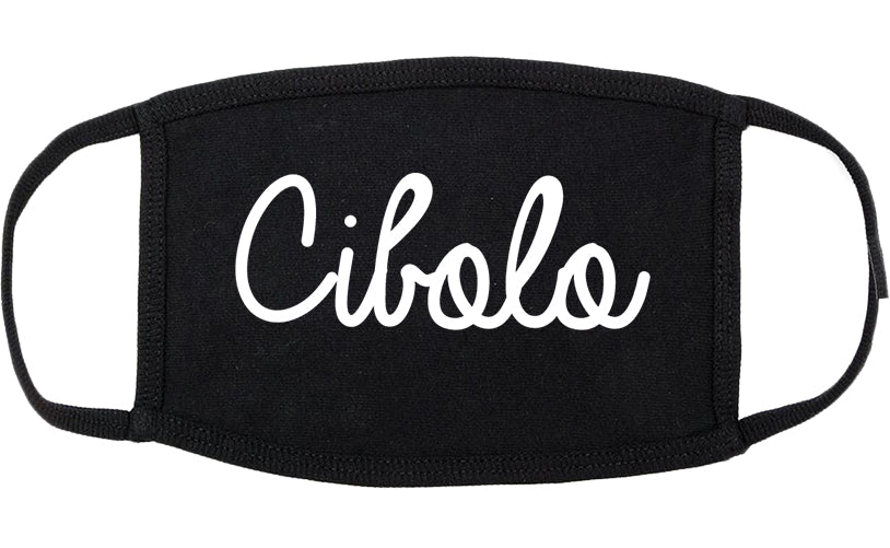 Cibolo Texas TX Script Cotton Face Mask Black