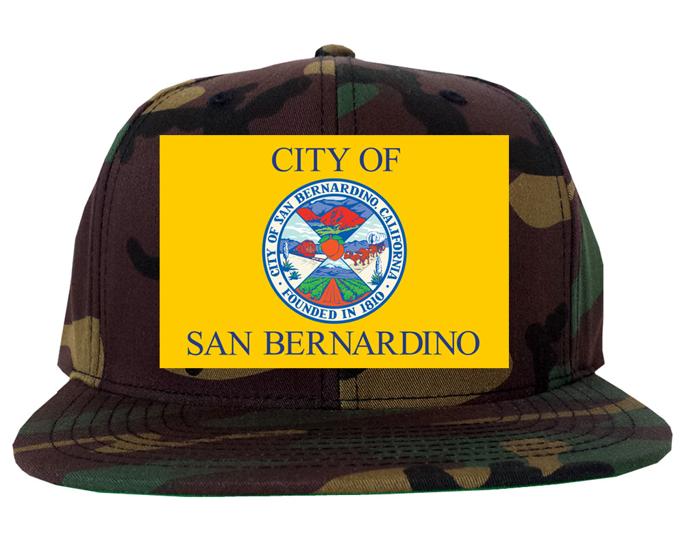 City Of San Bernardino California FLAG Mens Snapback Hat Camo