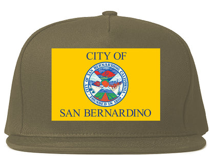 City Of San Bernardino California FLAG Mens Snapback Hat Grey