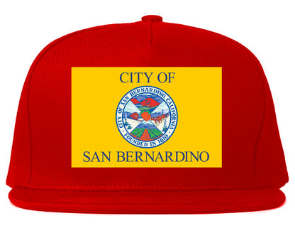 City Of San Bernardino California FLAG Mens Snapback Hat Red