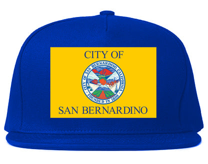 City Of San Bernardino California FLAG Mens Snapback Hat Royal Blue