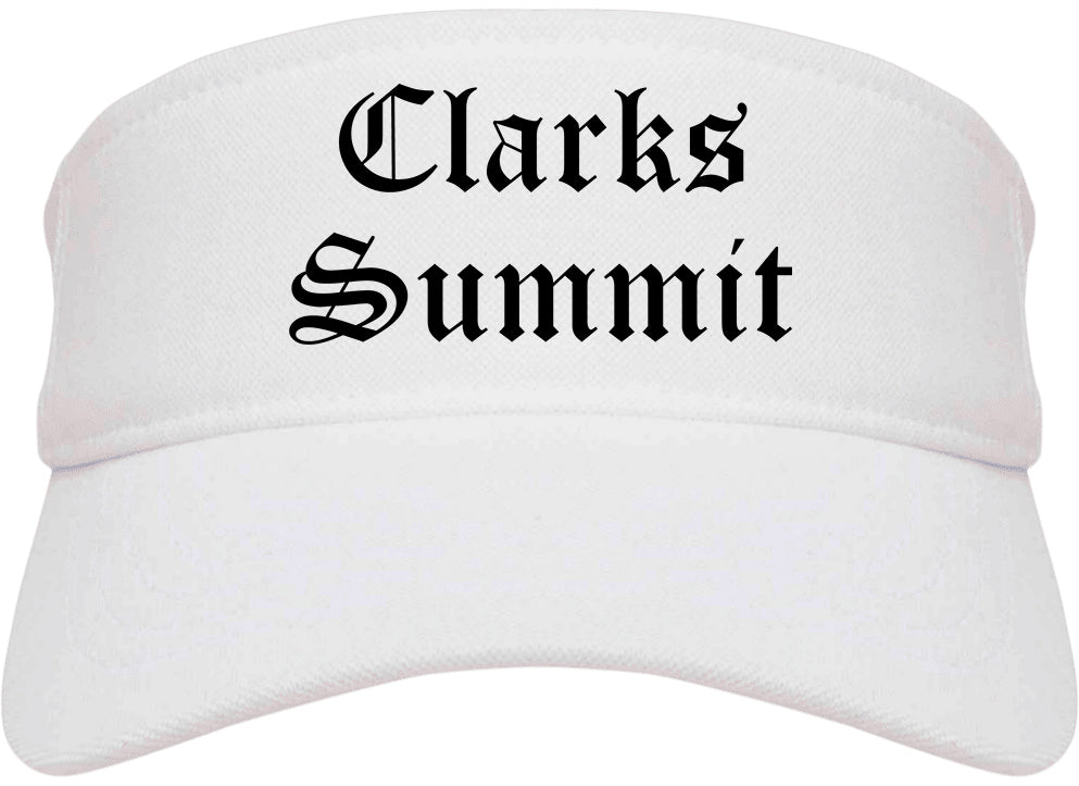 Clarks Summit Pennsylvania PA Old English Mens Visor Cap Hat White
