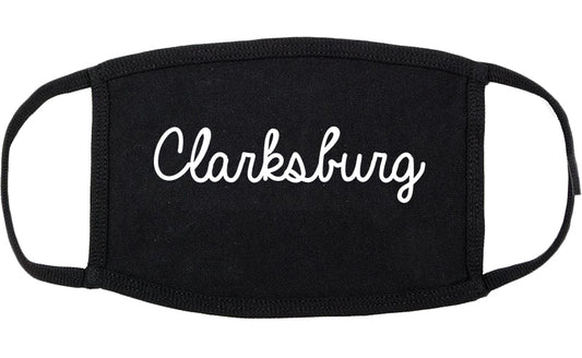 Clarksburg West Virginia WV Script Cotton Face Mask Black