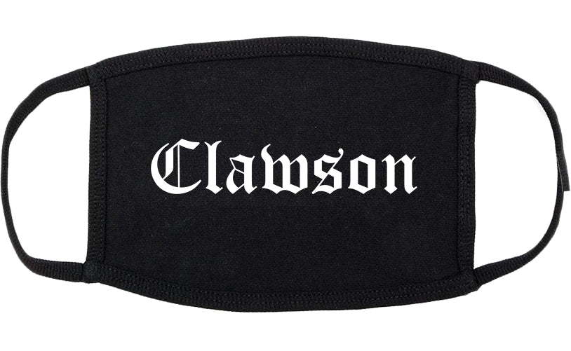 Clawson Michigan MI Old English Cotton Face Mask Black