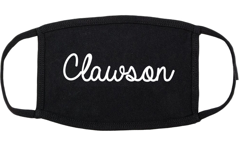 Clawson Michigan MI Script Cotton Face Mask Black