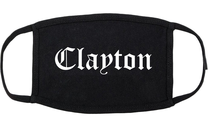 Clayton Ohio OH Old English Cotton Face Mask Black