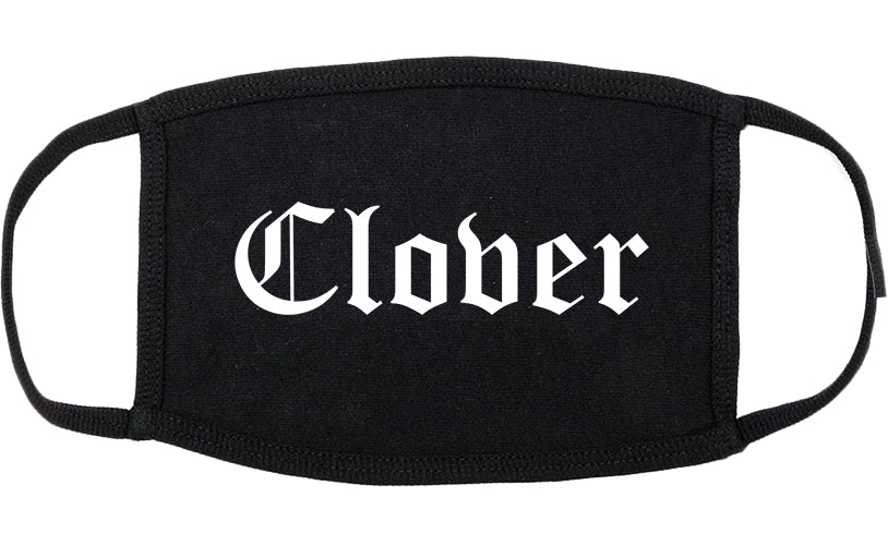 Clover South Carolina SC Old English Cotton Face Mask Black