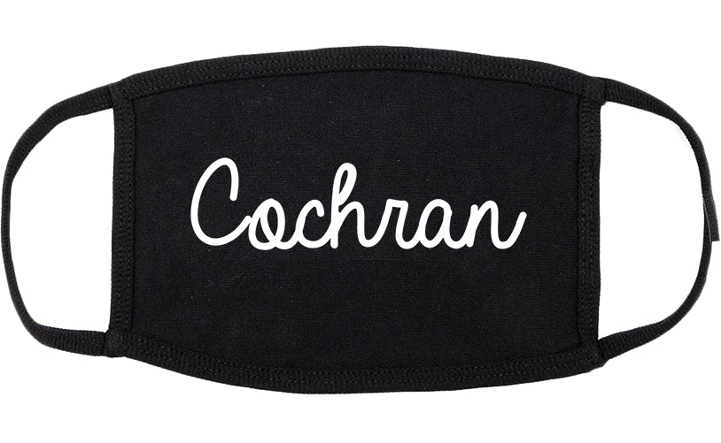 Cochran Georgia GA Script Cotton Face Mask Black