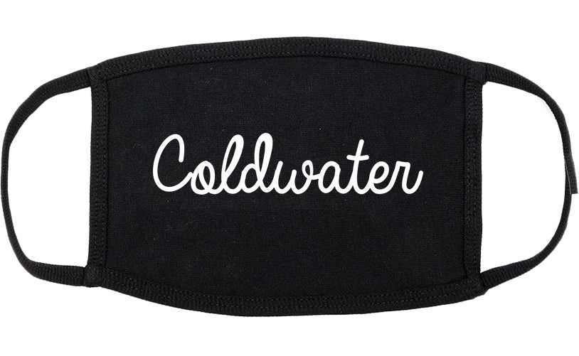 Coldwater Michigan MI Script Cotton Face Mask Black