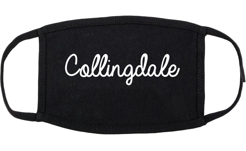 Collingdale Pennsylvania PA Script Cotton Face Mask Black
