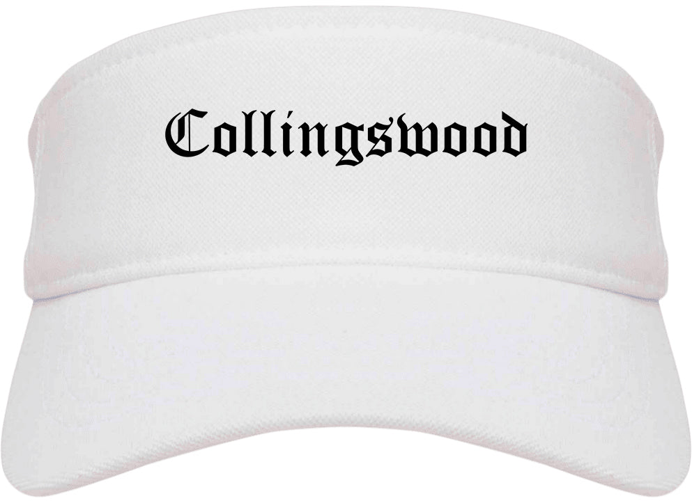 Collingswood New Jersey NJ Old English Mens Visor Cap Hat White