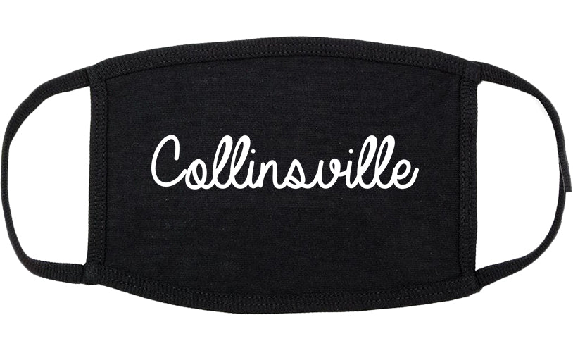 Collinsville Illinois IL Script Cotton Face Mask Black