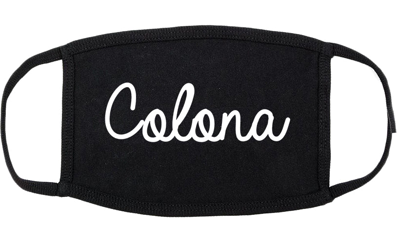 Colona Illinois IL Script Cotton Face Mask Black
