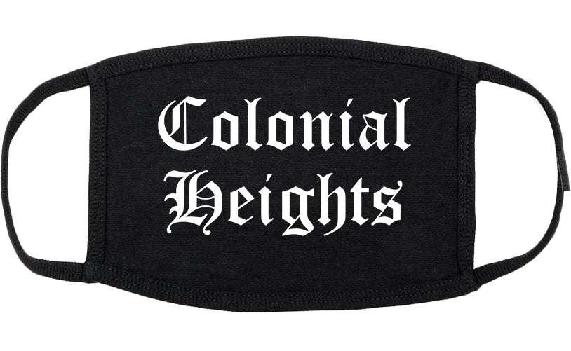 Colonial Heights Virginia VA Old English Cotton Face Mask Black