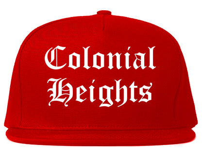 Colonial Heights Virginia VA Old English Mens Snapback Hat Red
