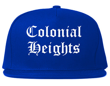 Colonial Heights Virginia VA Old English Mens Snapback Hat Royal Blue
