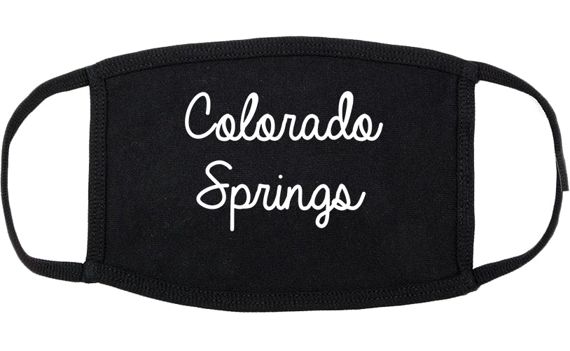 Colorado Springs Colorado CO Script Cotton Face Mask Black