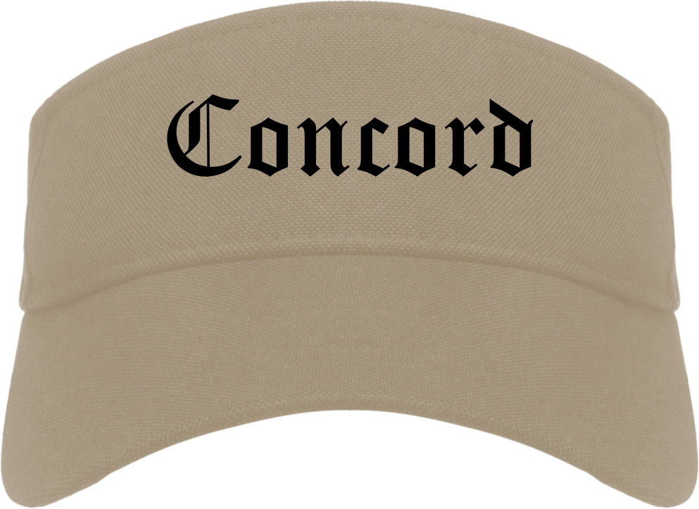 Concord New Hampshire NH Old English Mens Visor Cap Hat Khaki