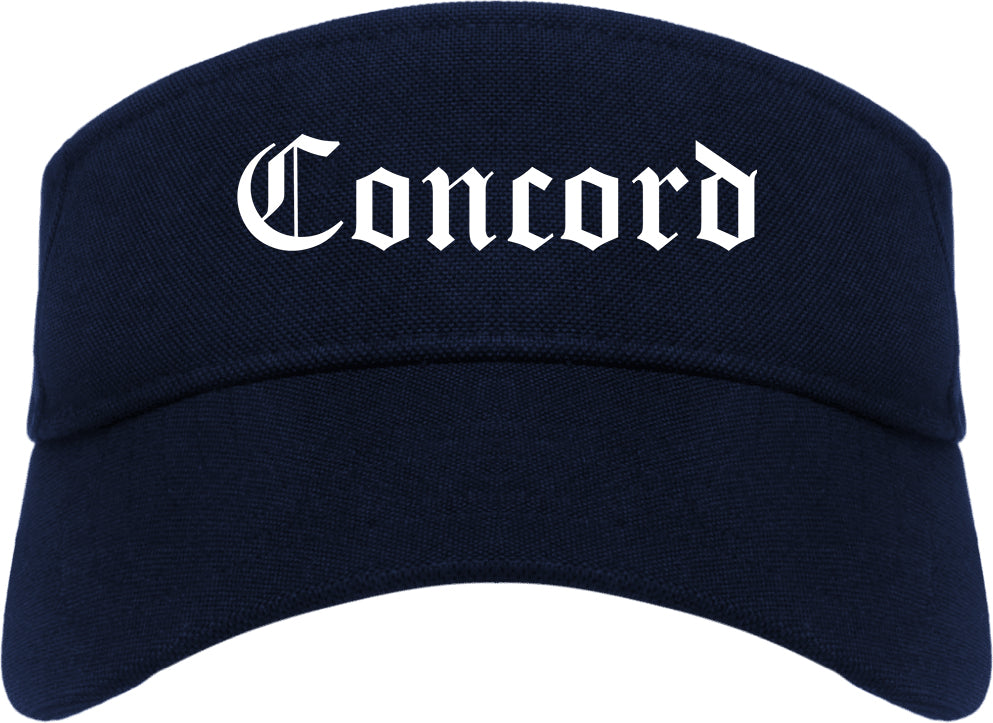 Concord New Hampshire NH Old English Mens Visor Cap Hat Navy Blue
