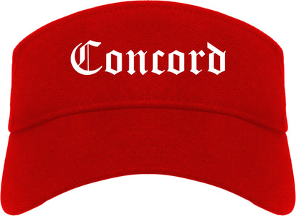 Concord New Hampshire NH Old English Mens Visor Cap Hat Red