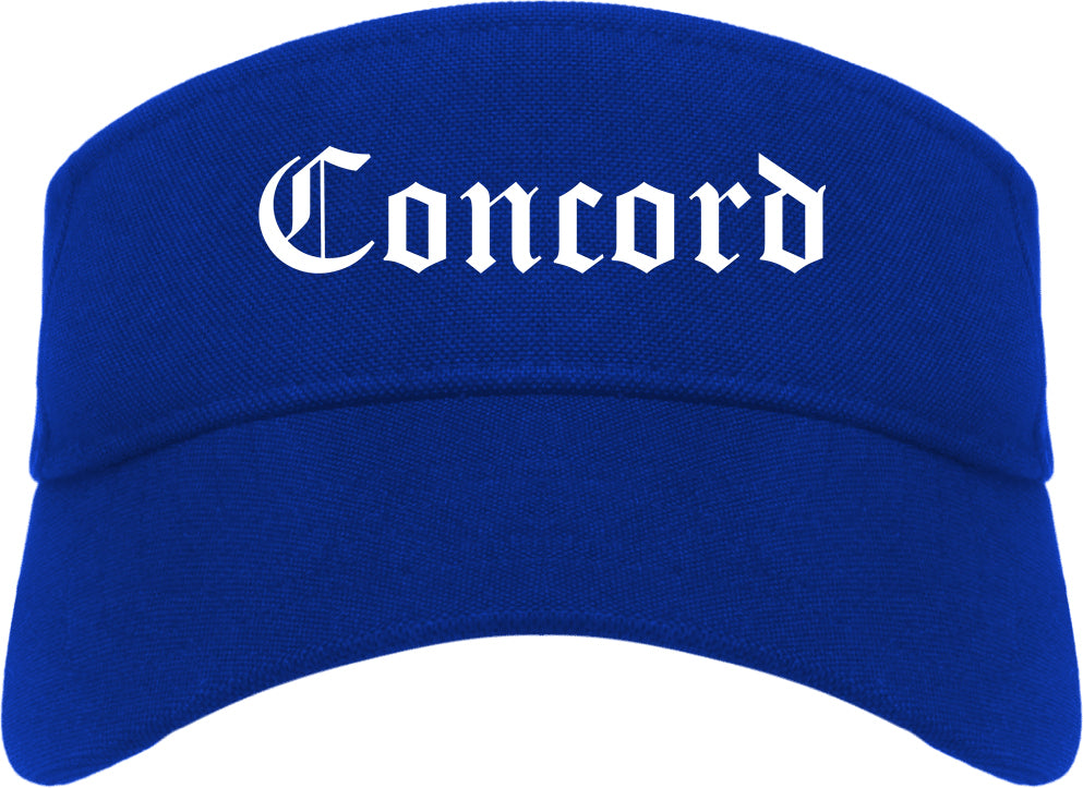 Concord New Hampshire NH Old English Mens Visor Cap Hat Royal Blue