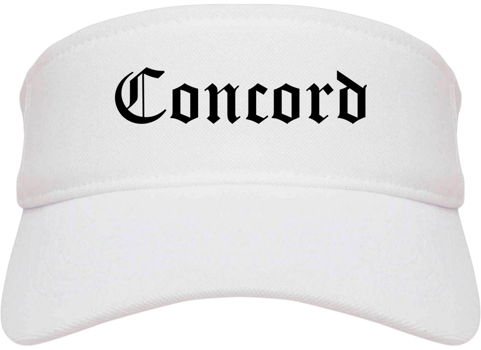 Concord New Hampshire NH Old English Mens Visor Cap Hat White