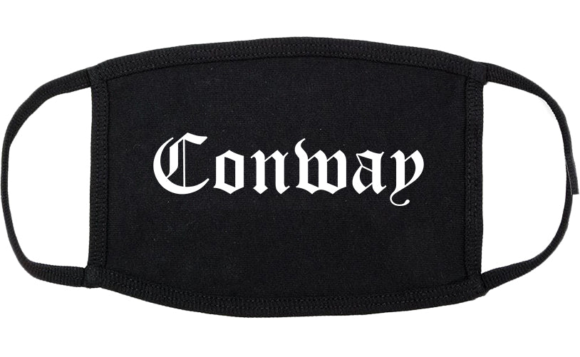 Conway Arkansas AR Old English Cotton Face Mask Black