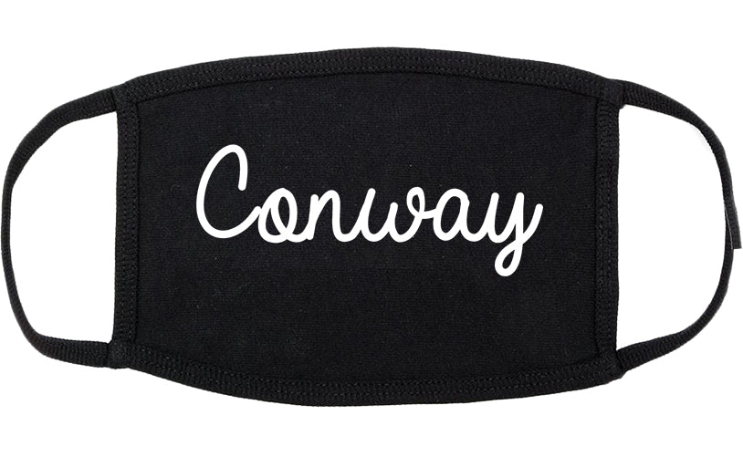 Conway Arkansas AR Script Cotton Face Mask Black