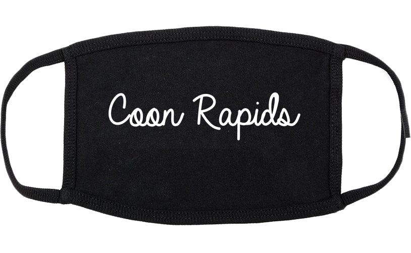 Coon Rapids Minnesota MN Script Cotton Face Mask Black