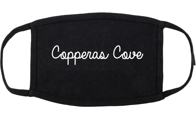 Copperas Cove Texas TX Script Cotton Face Mask Black