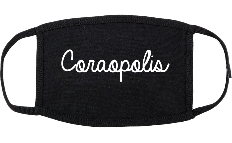Coraopolis Pennsylvania PA Script Cotton Face Mask Black