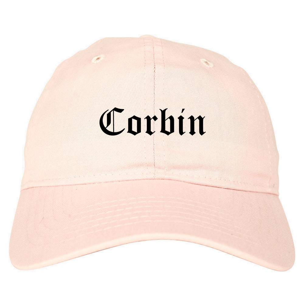 Corbin Kentucky KY Old English Mens Dad Hat Baseball Cap Pink