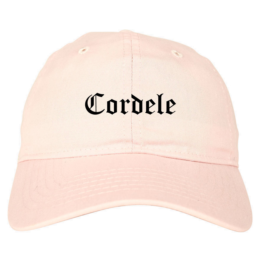 Cordele Georgia GA Old English Mens Dad Hat Baseball Cap Pink