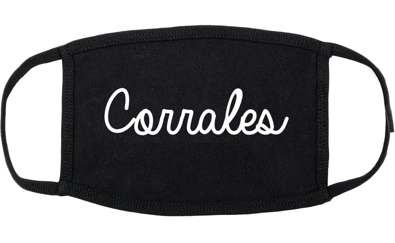 Corrales New Mexico NM Script Cotton Face Mask Black