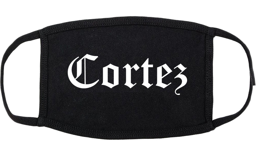 Cortez Colorado CO Old English Cotton Face Mask Black