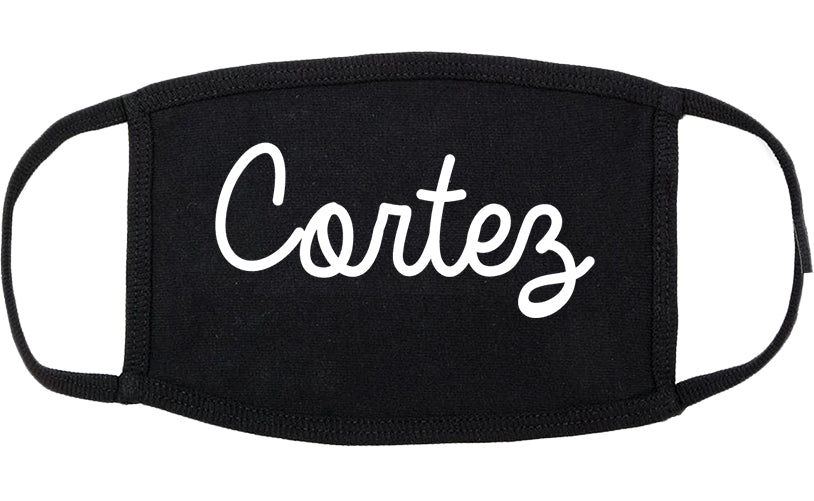 Cortez Colorado CO Script Cotton Face Mask Black