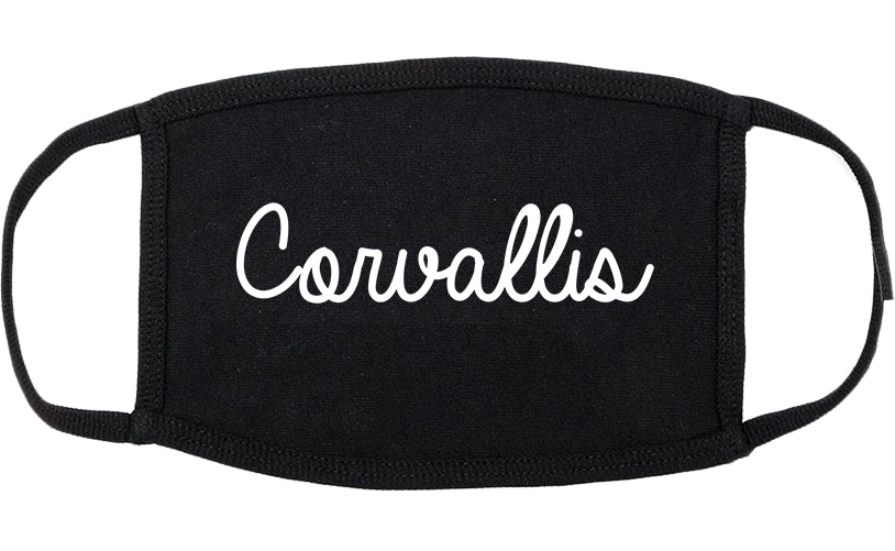Corvallis Oregon OR Script Cotton Face Mask Black