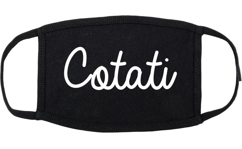 Cotati California CA Script Cotton Face Mask Black