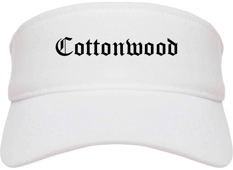 Cottonwood Arizona AZ Old English Mens Visor Cap Hat White