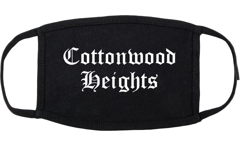Cottonwood Heights Utah UT Old English Cotton Face Mask Black