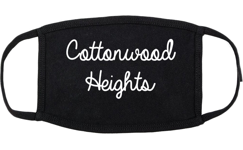 Cottonwood Heights Utah UT Script Cotton Face Mask Black