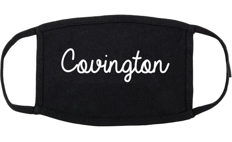 Covington Tennessee TN Script Cotton Face Mask Black