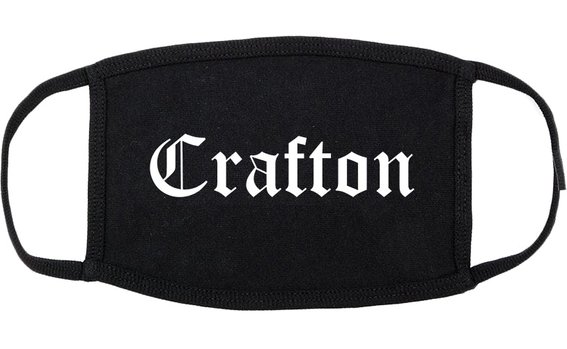 Crafton Pennsylvania PA Old English Cotton Face Mask Black