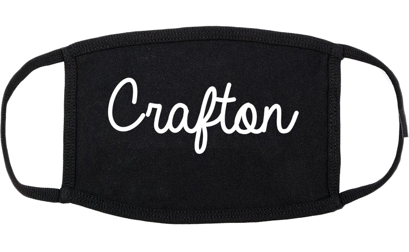 Crafton Pennsylvania PA Script Cotton Face Mask Black